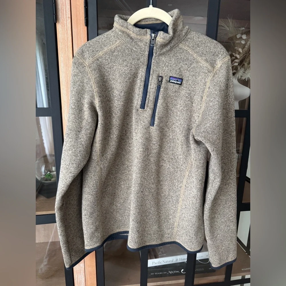 Patagonia 1/4 zip Better Sweater Fleece Jacket boys kids nautilus tan pullover